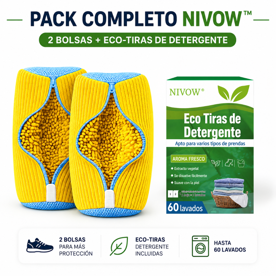Pack Completo Nivow™ - 2 Bolsas + Eco-Tiras (60 lavados)
