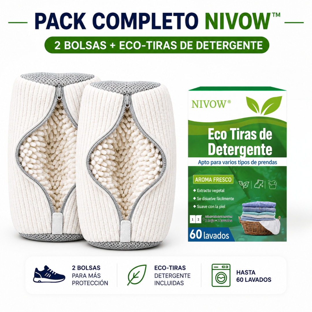 Pack Completo Nivow™ - 2 Bolsas + Eco-Tiras (60 lavados)